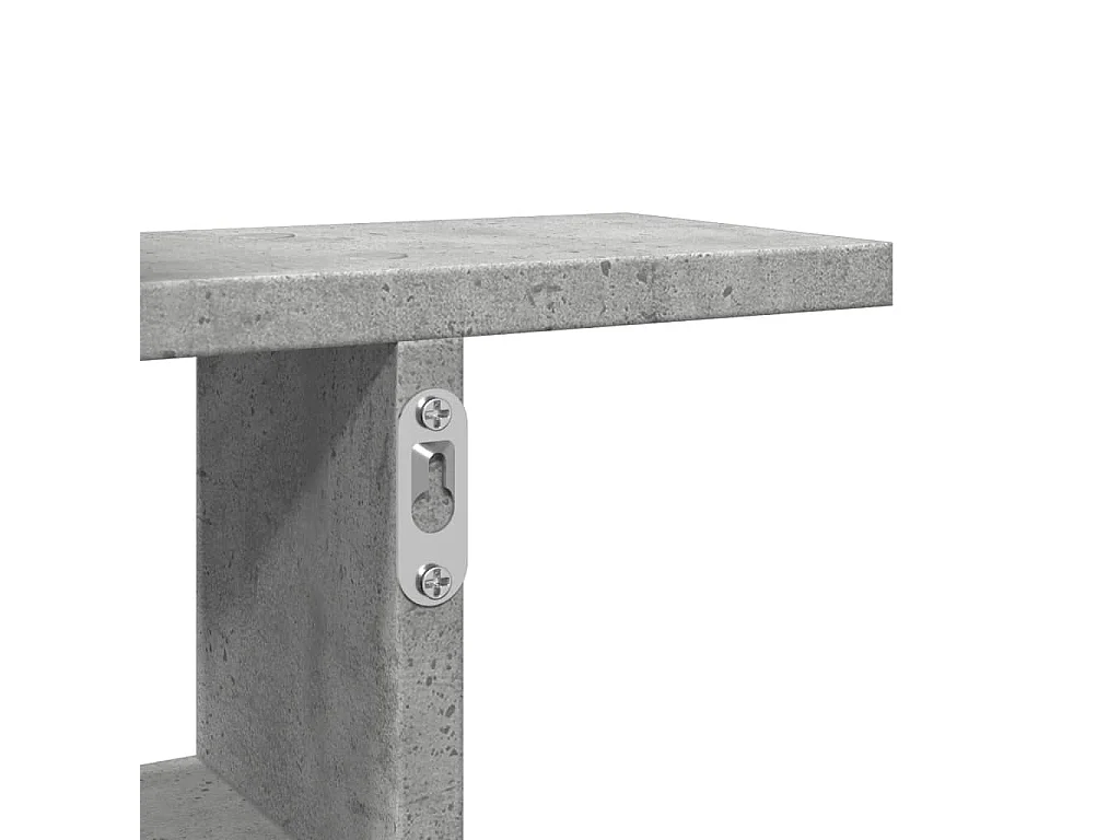 Wandregale 2 Stück Betongrau 38x12x38 cm Holzwerkstoff