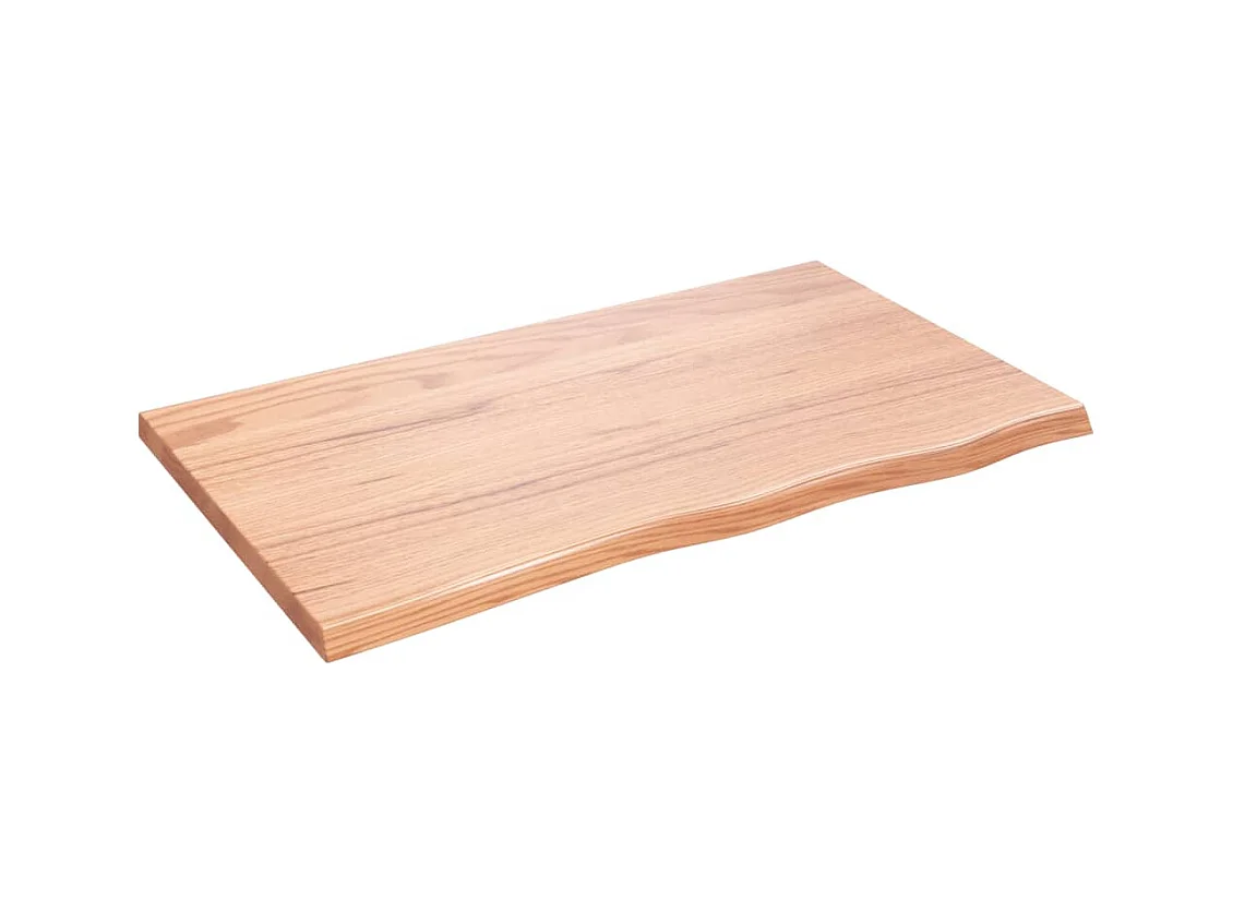 Mensola da parete marrone chiaro in legno massello di rovere trattato