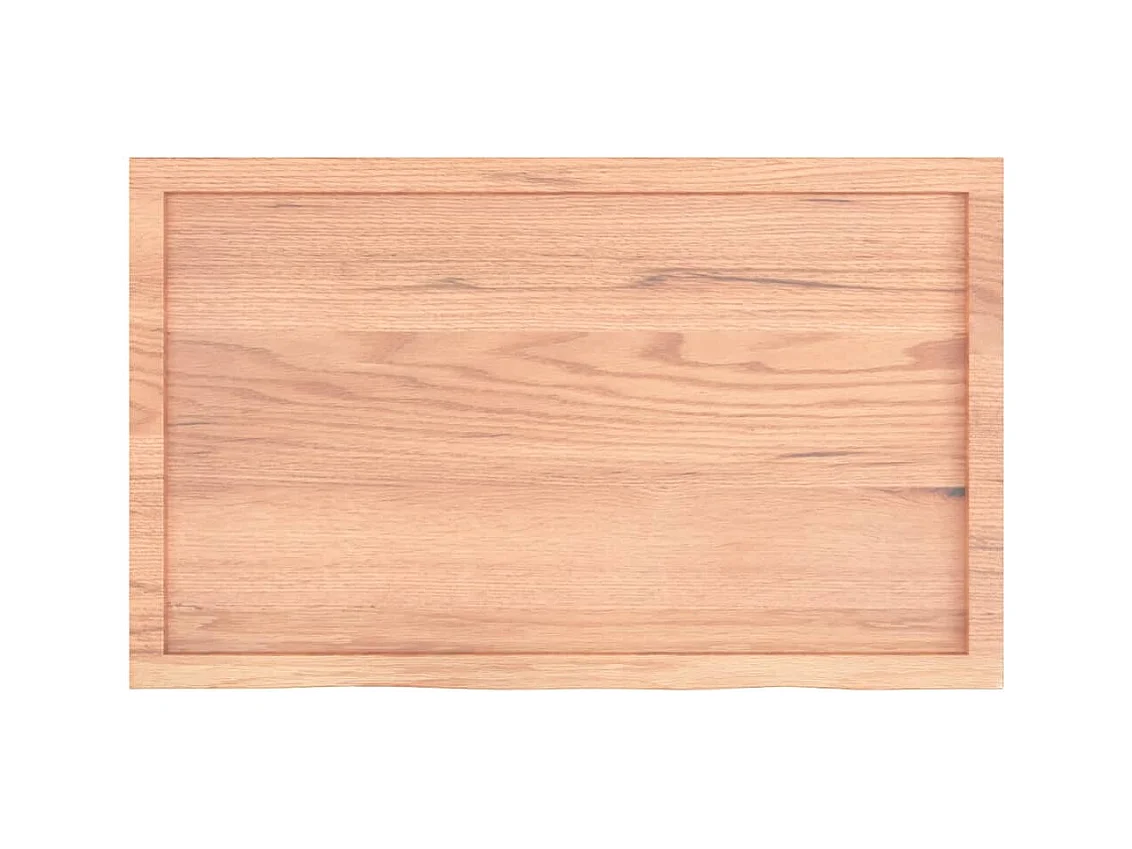 Mensola da parete marrone chiaro in legno massello di rovere trattato