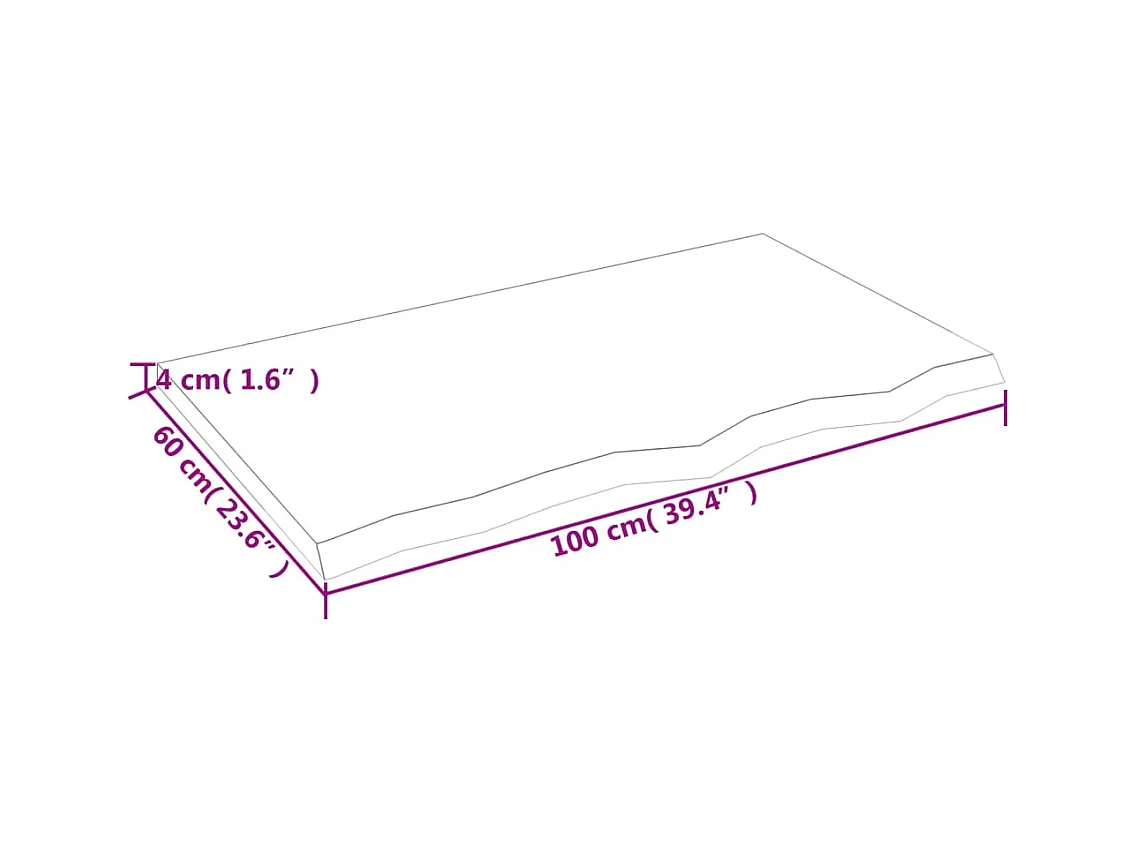 Mensola da parete marrone chiaro in legno massello di rovere trattato