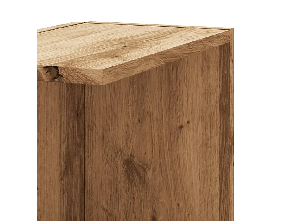 Estante de esquina de pared, roble artesanal, madera de ingeniería