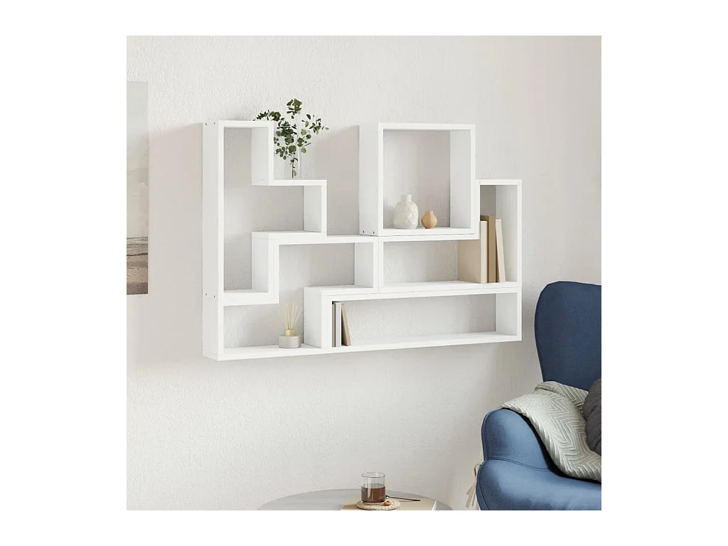 Mensola da parete bianca 96x12x64 cm in legno ingegnerizzato