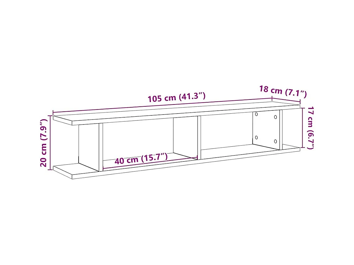 Étagères murales 2 pcs chêne artisanal 105x18x20 cm