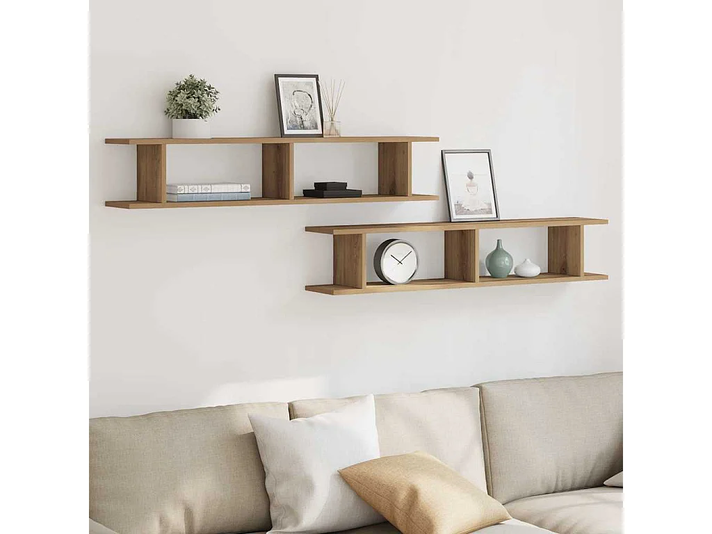 Étagères murales 2 pcs chêne artisanal 105x18x20 cm