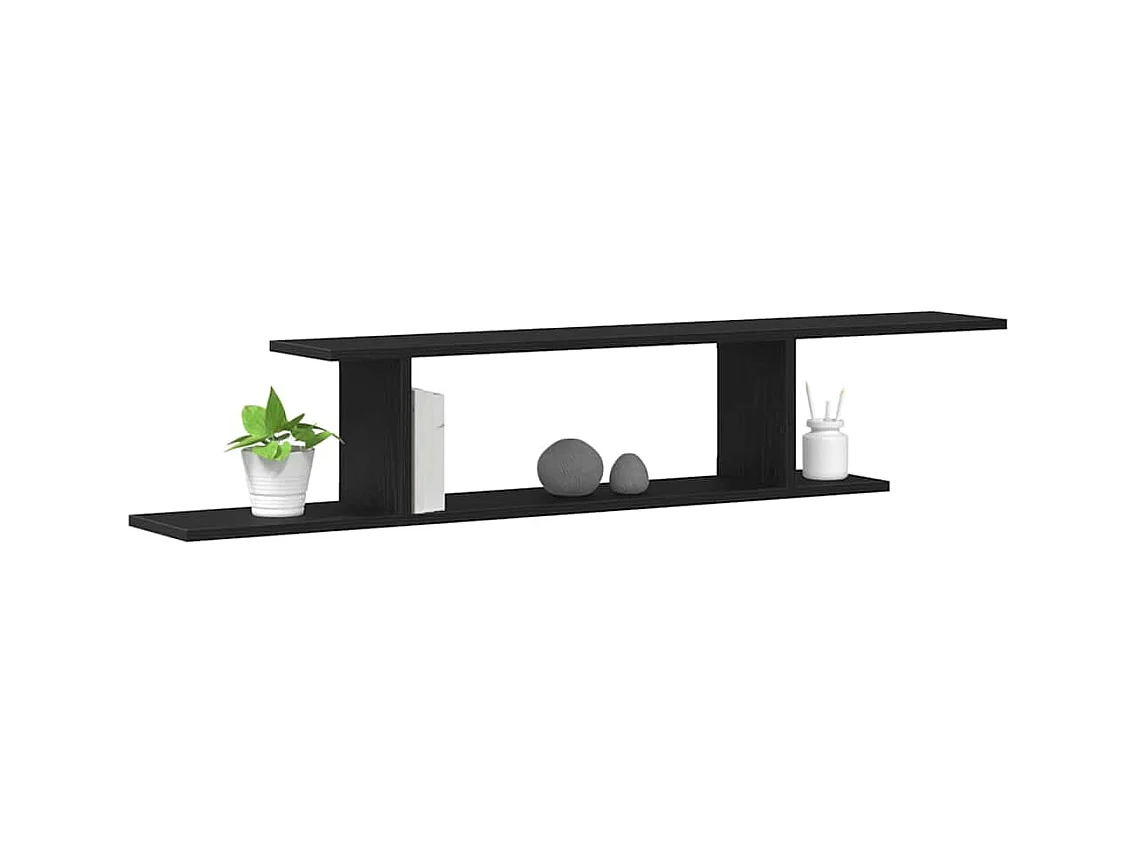 Étagère murale pour téléviseur, chêne noir, 125 x 18 x 23 cm, en bois d'ingénierie