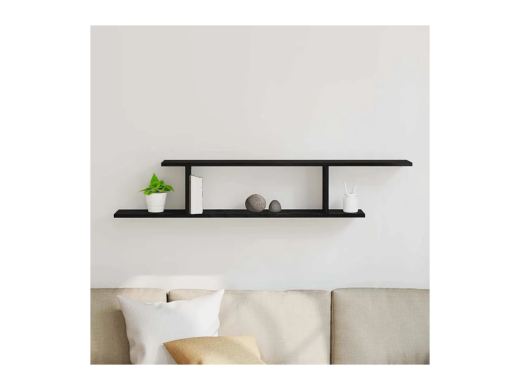 Étagère murale pour téléviseur, chêne noir, 125 x 18 x 23 cm, en bois d'ingénierie