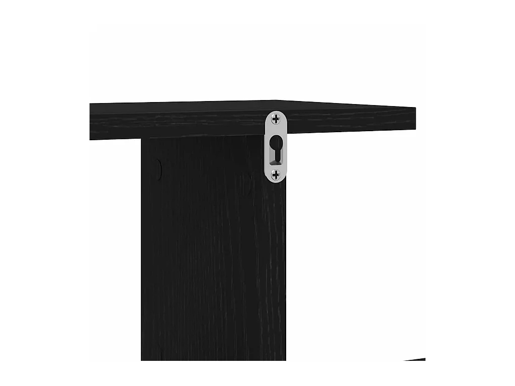 Étagère murale pour téléviseur, chêne noir, 125 x 18 x 23 cm, en bois d'ingénierie
