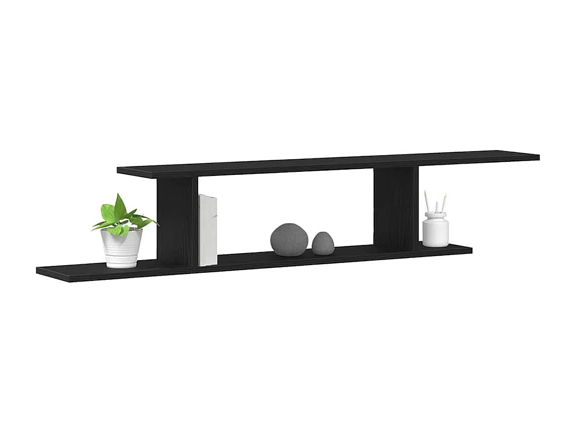 Étagère murale pour téléviseur, chêne noir, 125 x 18 x 23 cm, en bois d'ingénierie