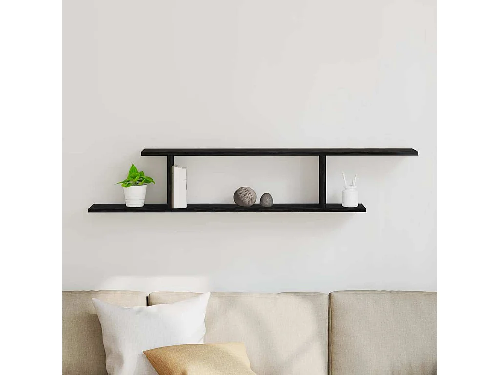 Étagère murale pour téléviseur, chêne noir, 125 x 18 x 23 cm, en bois d'ingénierie