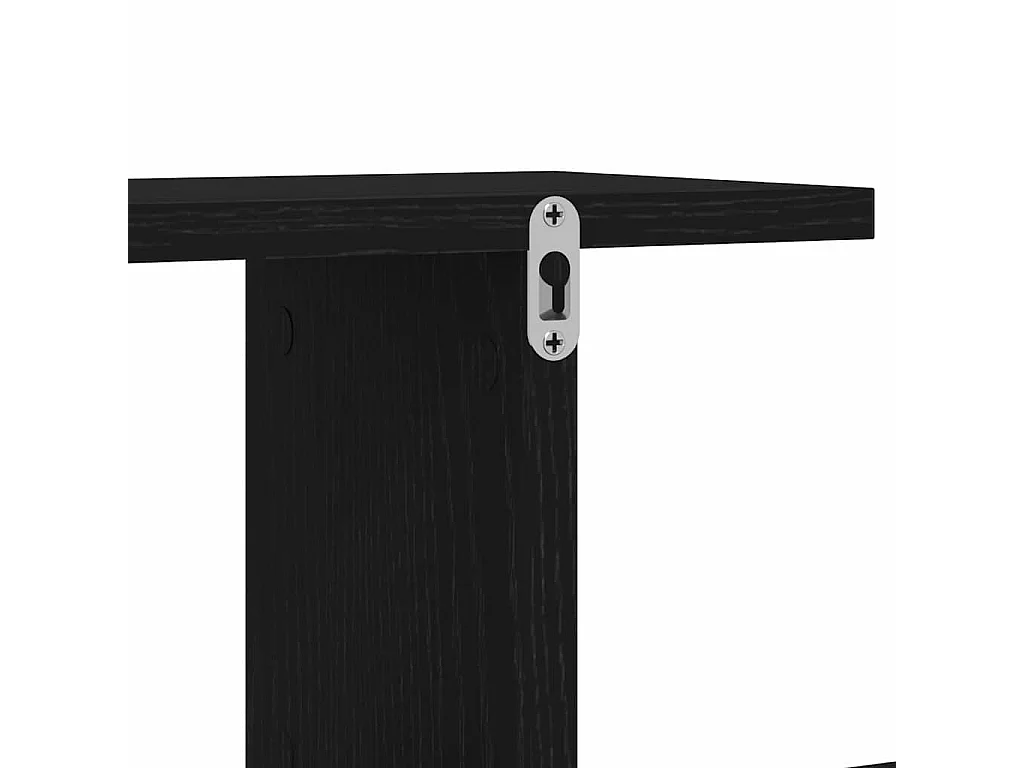 Étagère murale pour téléviseur, chêne noir, 125 x 18 x 23 cm, en bois d'ingénierie