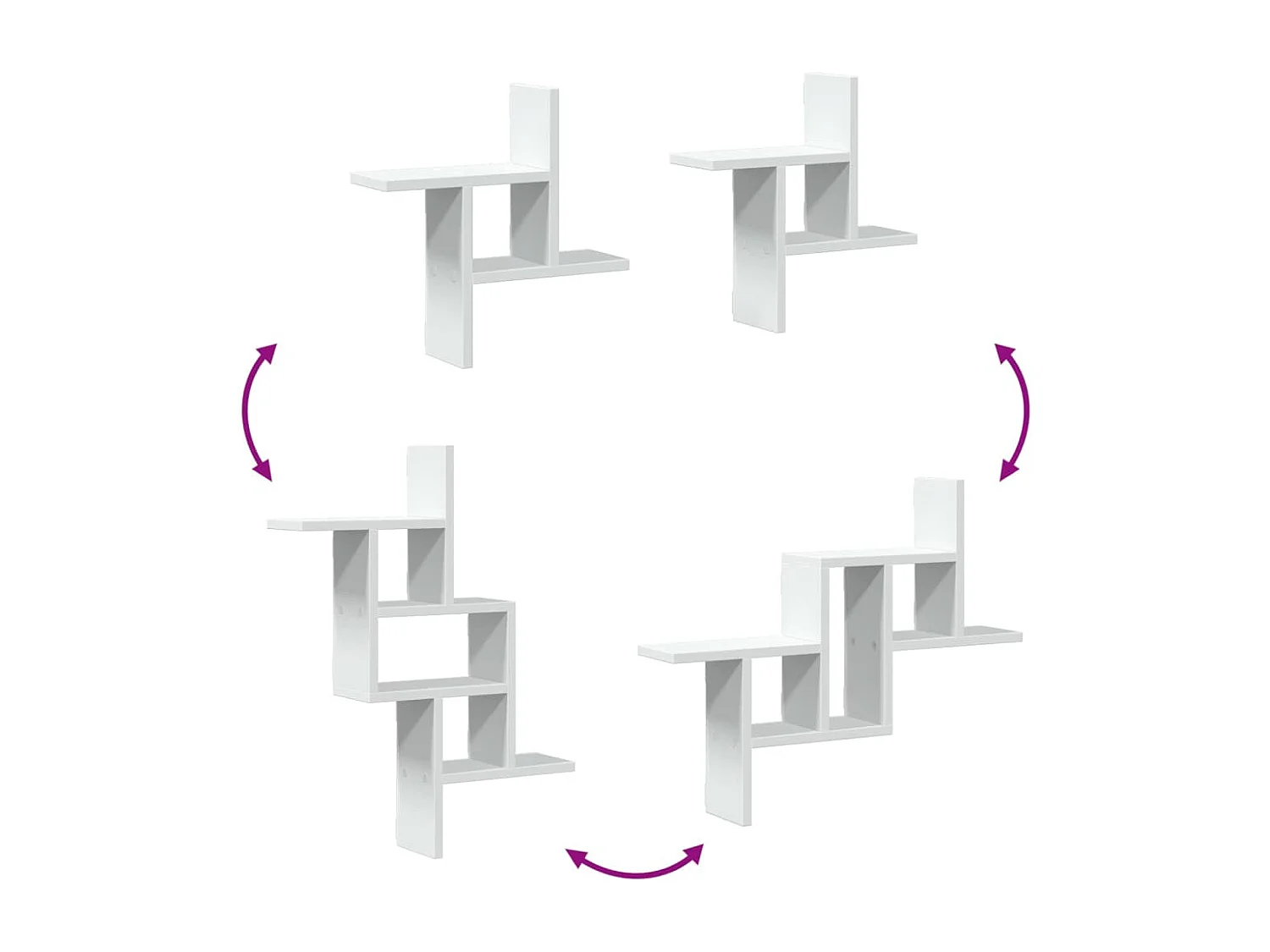 Wandregale 2 Stück weiß 38x12x38 cm Holzwerkstoff