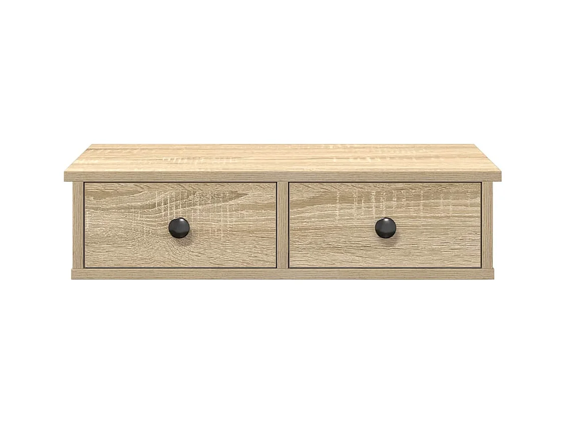 Étagère murale avec tiroirs chêne sonoma bois d'ingénierie