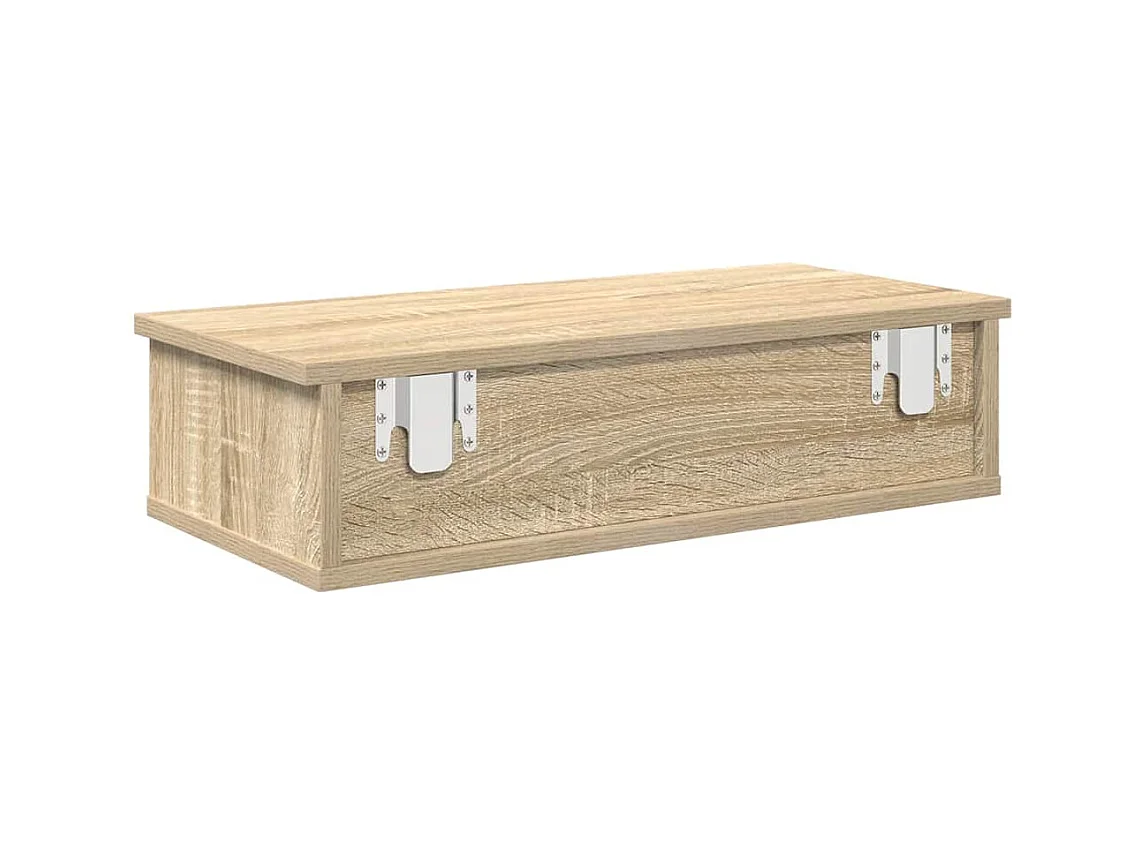 Étagère murale avec tiroirs chêne sonoma bois d'ingénierie