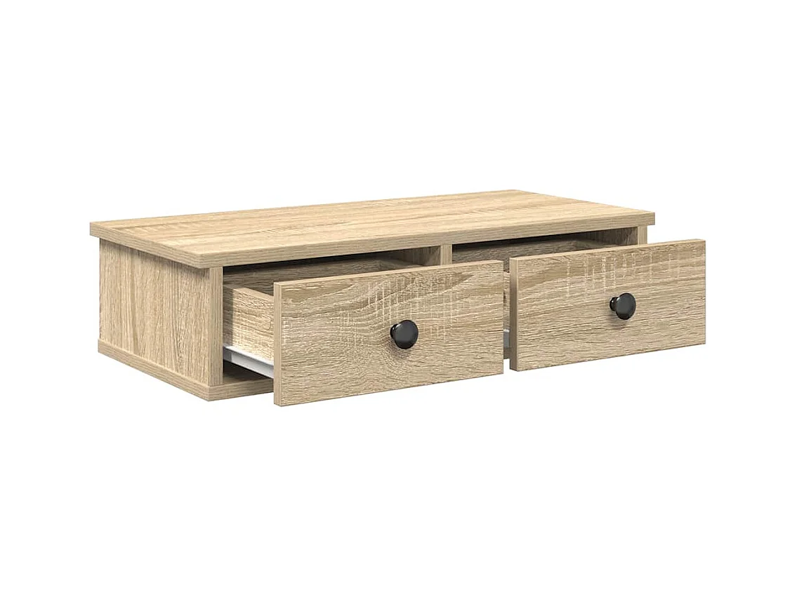 Étagère murale avec tiroirs chêne sonoma bois d'ingénierie