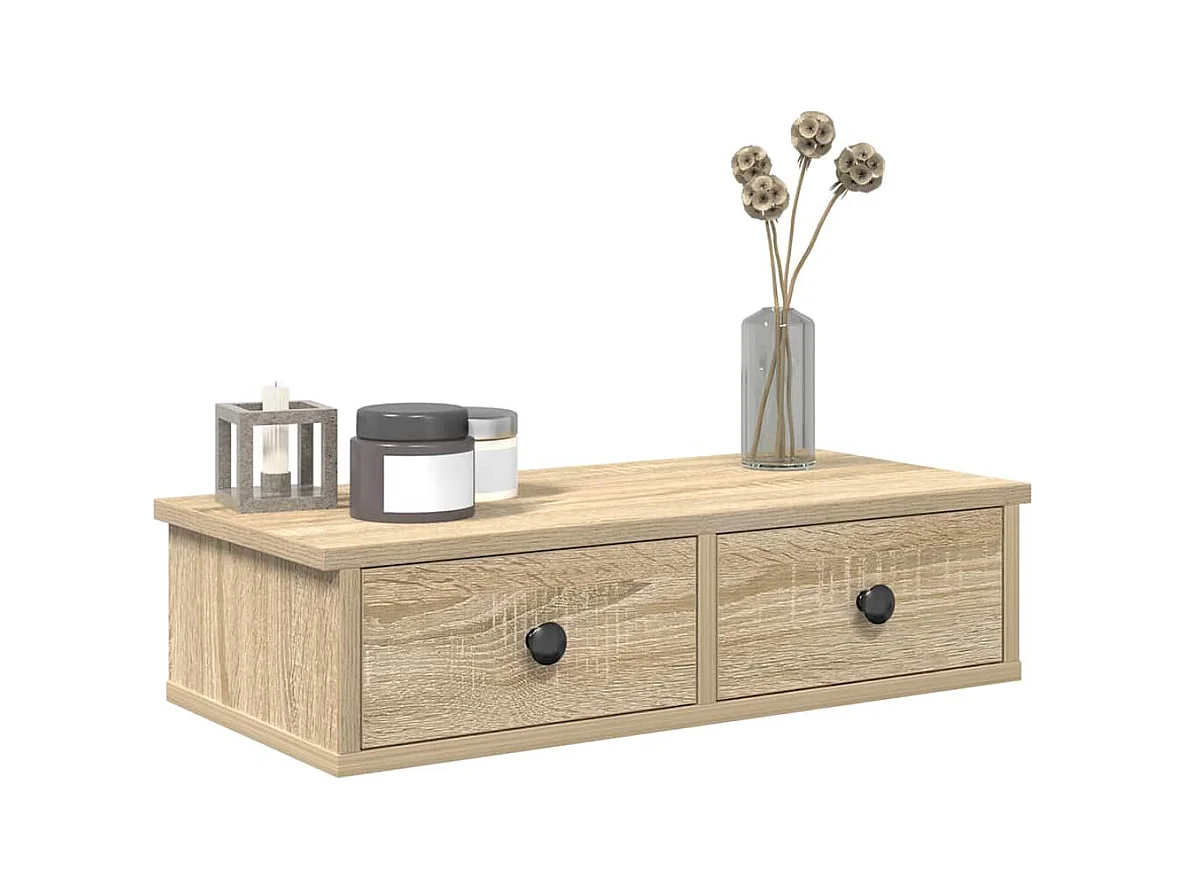 Wandplank met lades Sonoma eiken bewerkt hout