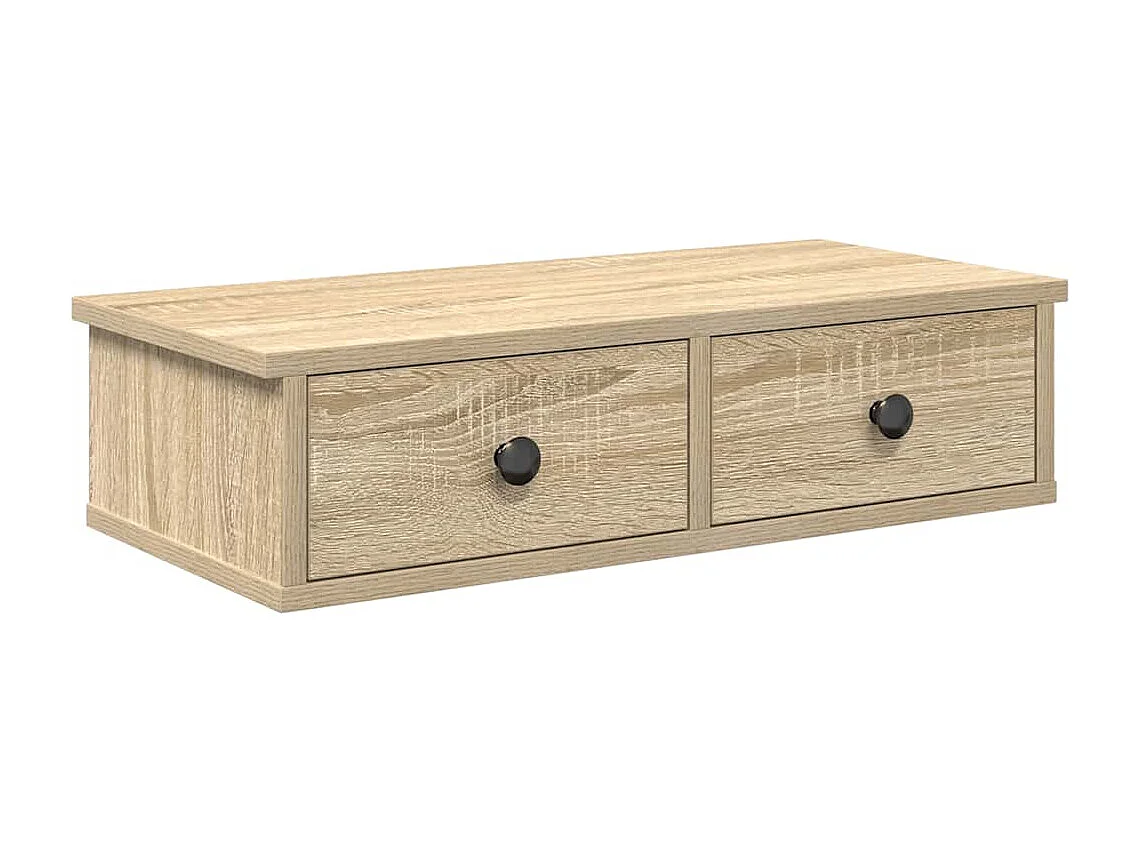 Étagère murale avec tiroirs chêne sonoma bois d'ingénierie