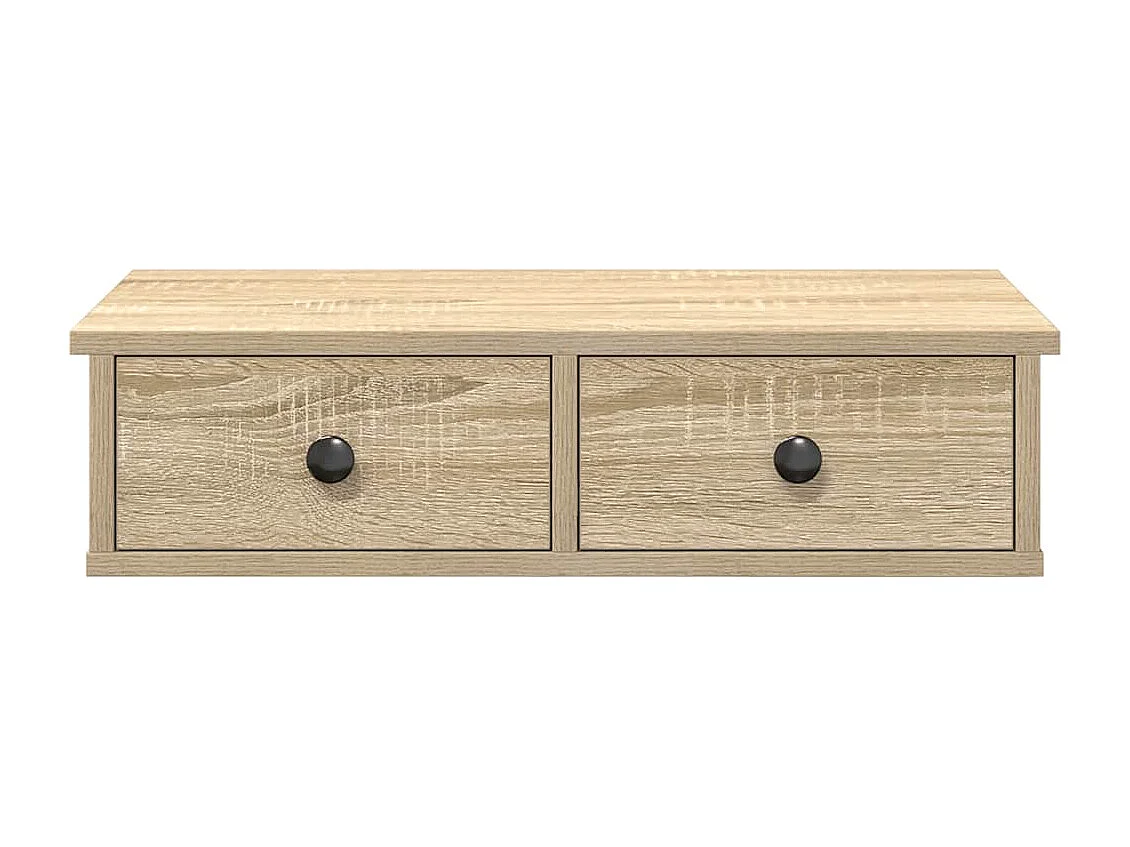 Étagère murale avec tiroirs chêne sonoma bois d'ingénierie