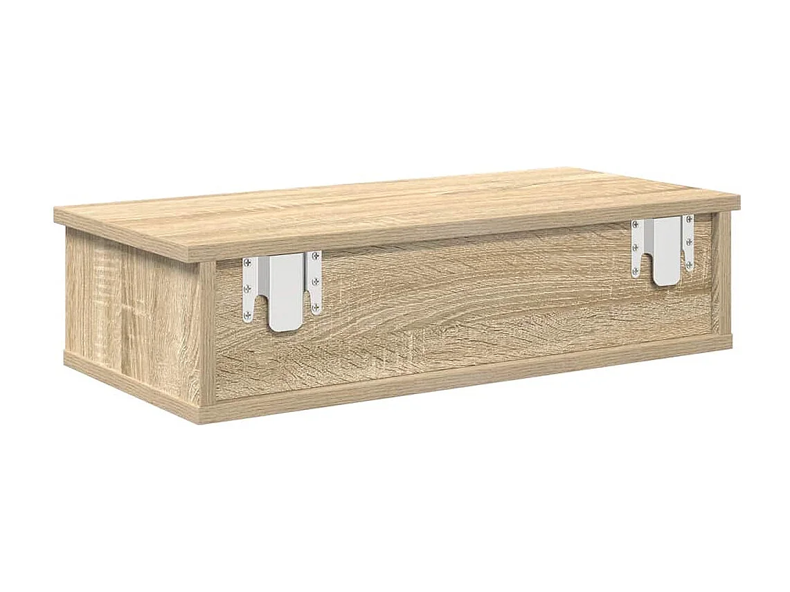 Étagère murale avec tiroirs chêne sonoma bois d'ingénierie