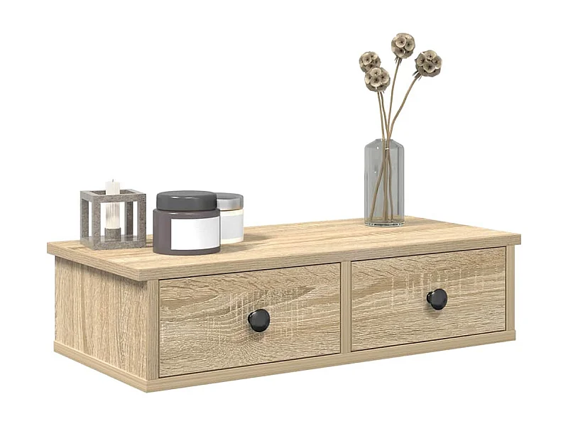 Étagère murale avec tiroirs chêne sonoma bois d'ingénierie