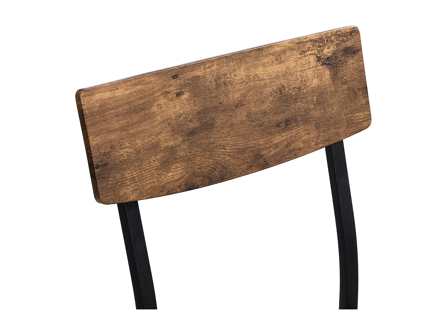 Set Table et Chaises de Salle à Manger, Style Industriel, Structure en Bois et Métal, Couleur Marron (122x77x10.5 cm)