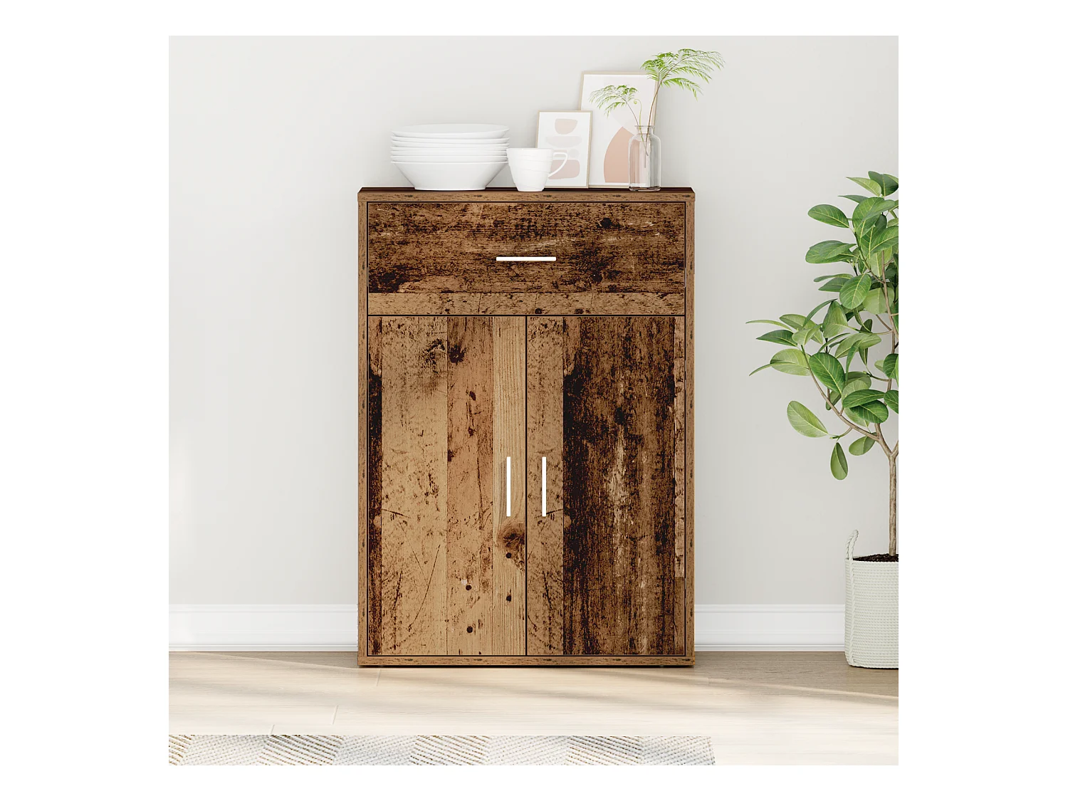 Buffet avec tiroir Vieux bois 79 x 38 x 80 cm Bois d'ingénierie