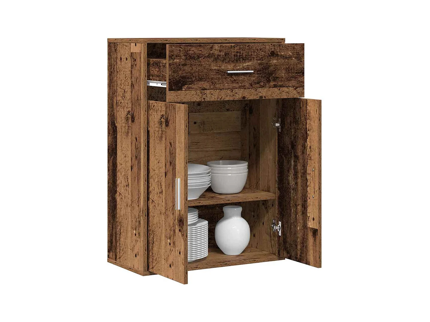 Buffet avec tiroir Vieux bois 79 x 38 x 80 cm Bois d'ingénierie