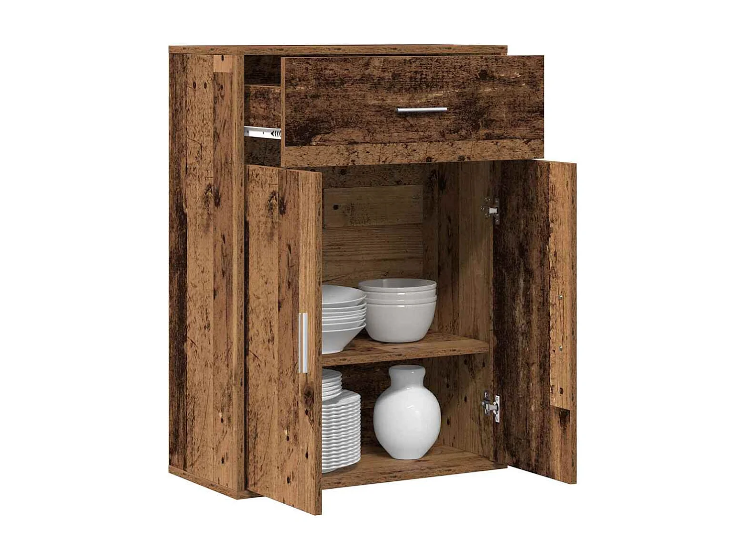 Buffet avec tiroir Vieux bois 79 x 38 x 80 cm Bois d'ingénierie