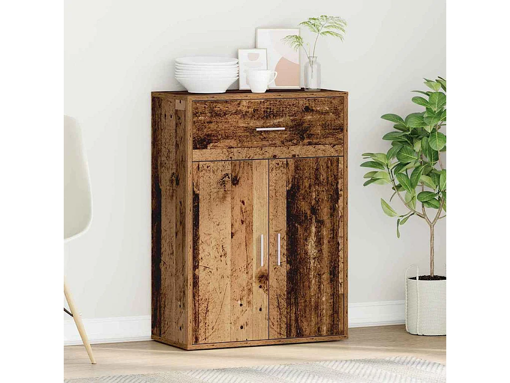 Buffet avec tiroir Vieux bois 79 x 38 x 80 cm Bois d'ingénierie