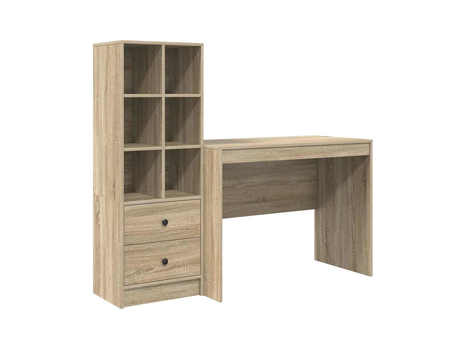 Bureau avec rangement en chêne de Sonoma en bois d'ingénierie