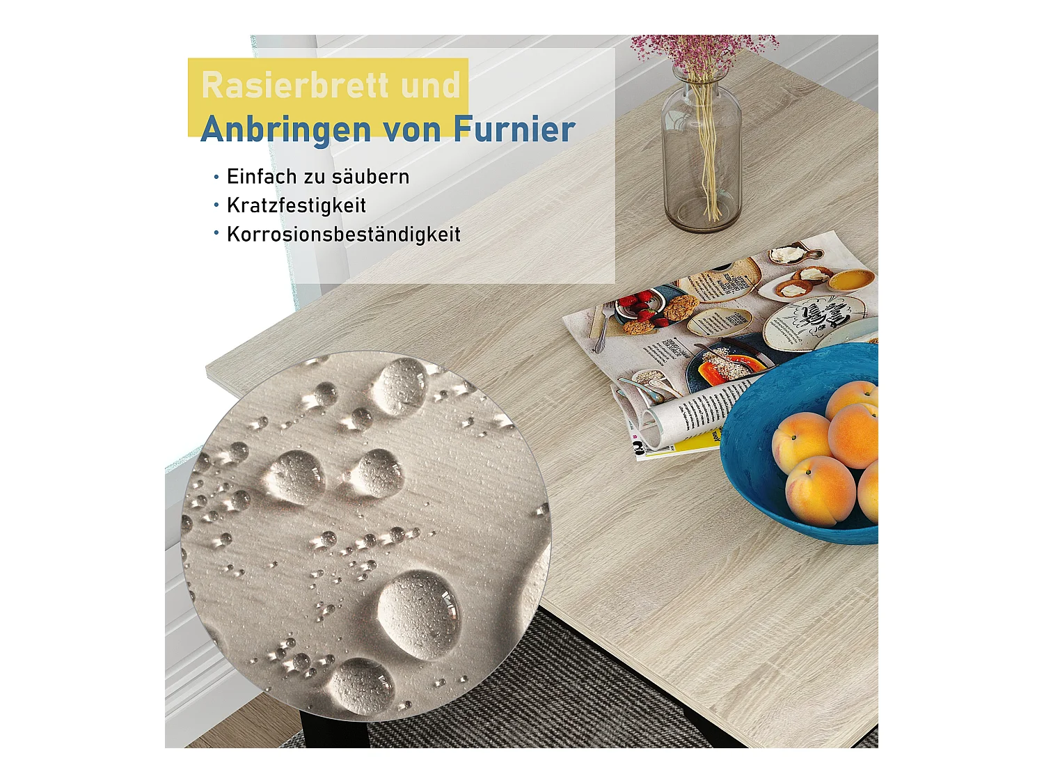 Eetkamerset met tafel en 2 stoelen, minimalistisch design, metaal, natuurlijke kleur (70x70x75 cm)