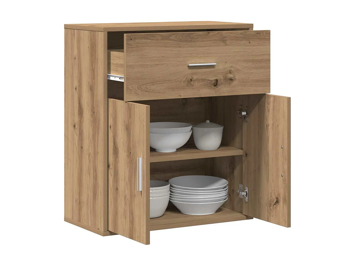 Handgemaakt eikenhouten dressoir 60 x 31 x 70 cm Technisch hout