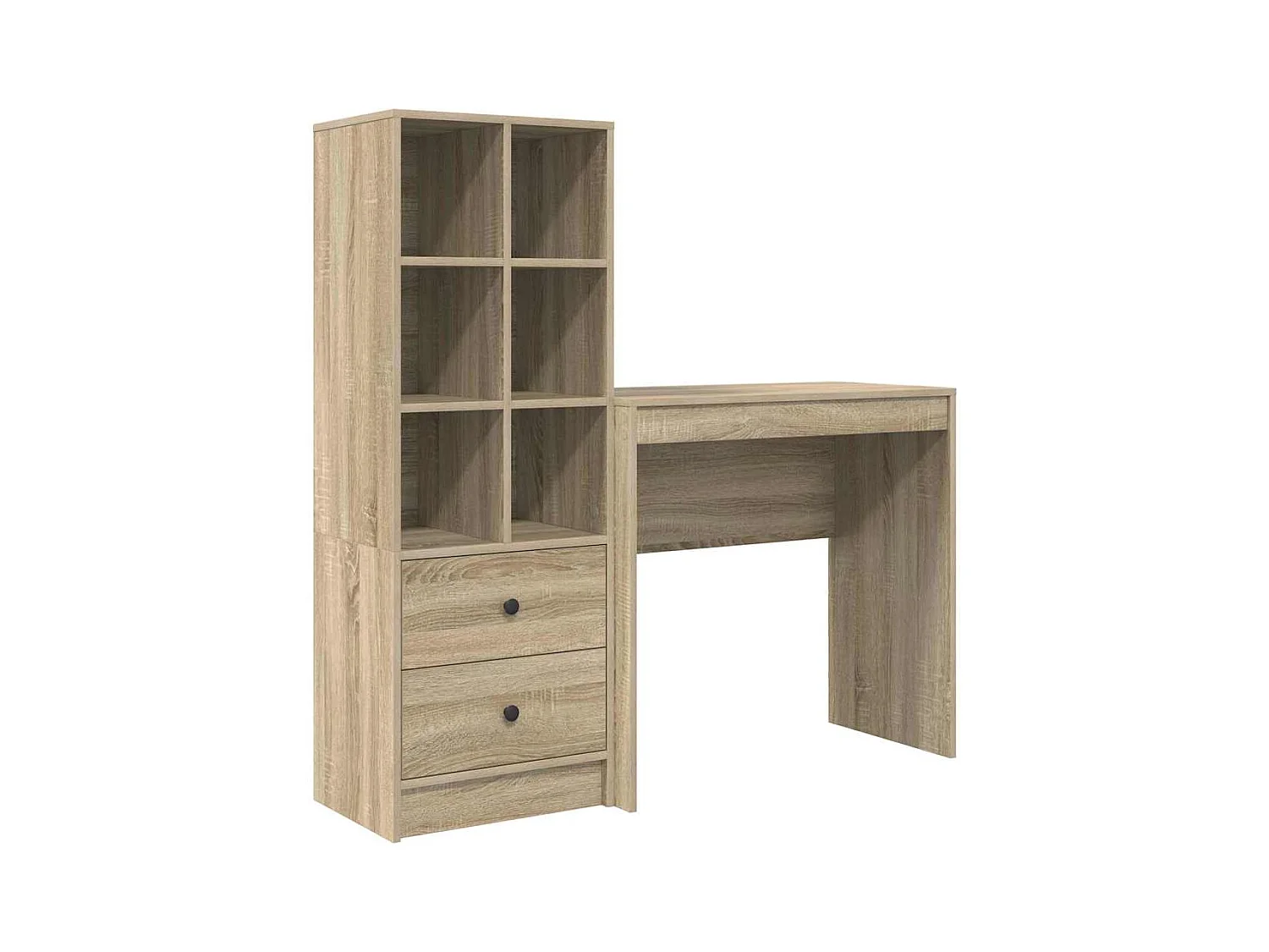 Bureau Avec Rangement Chêne Sonoma Bois d'Ingénierie