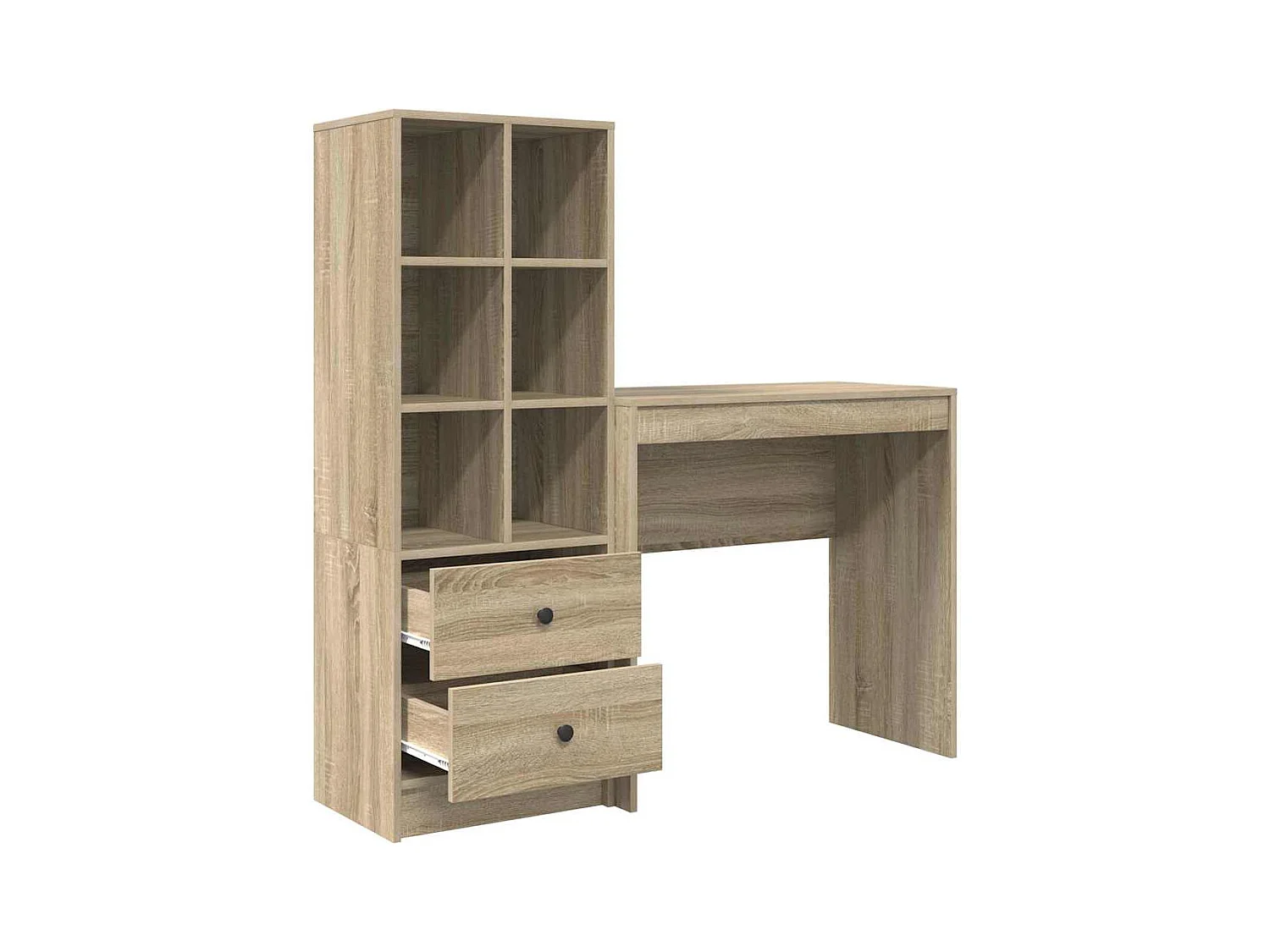 Bureau Avec Rangement Chêne Sonoma Bois d'Ingénierie
