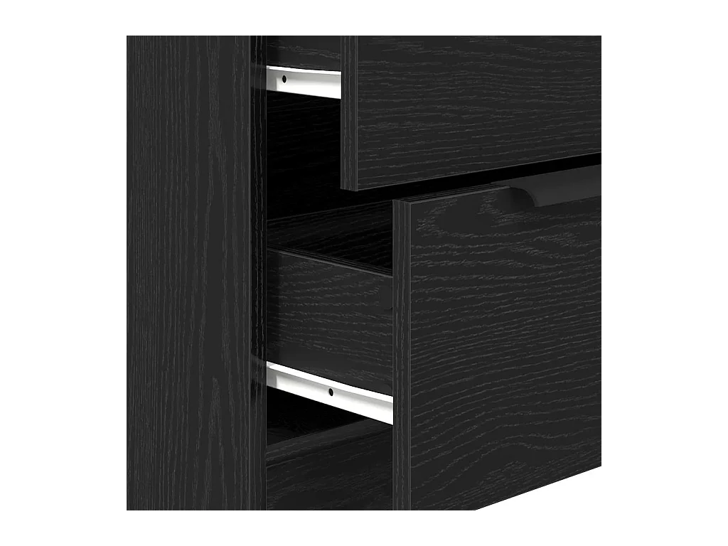 3 Pièces Meubles de Rangement Chêne Noir en Bois Ingénierie