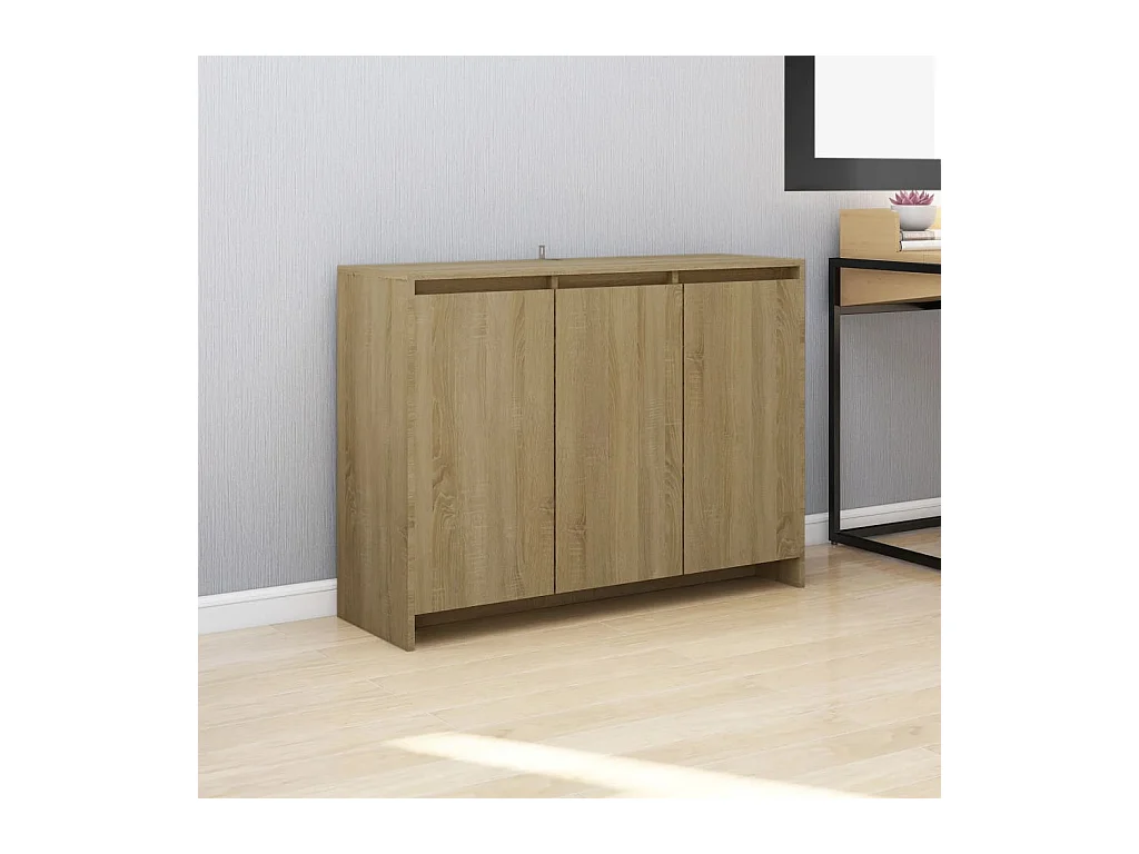 Sideboard aus Sonoma-Eiche, 102 x 33 x 75 cm, Holzwerkstoff