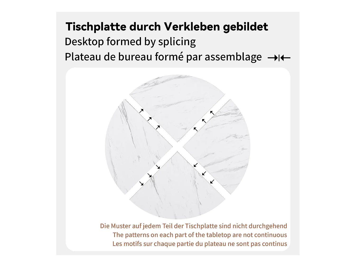 Ensemble table à manger et chaises (5 pièces), table ronde en marbre moderne + 4 chaises en velours gris avec pieds dorés (diamètre 50x75 cm)