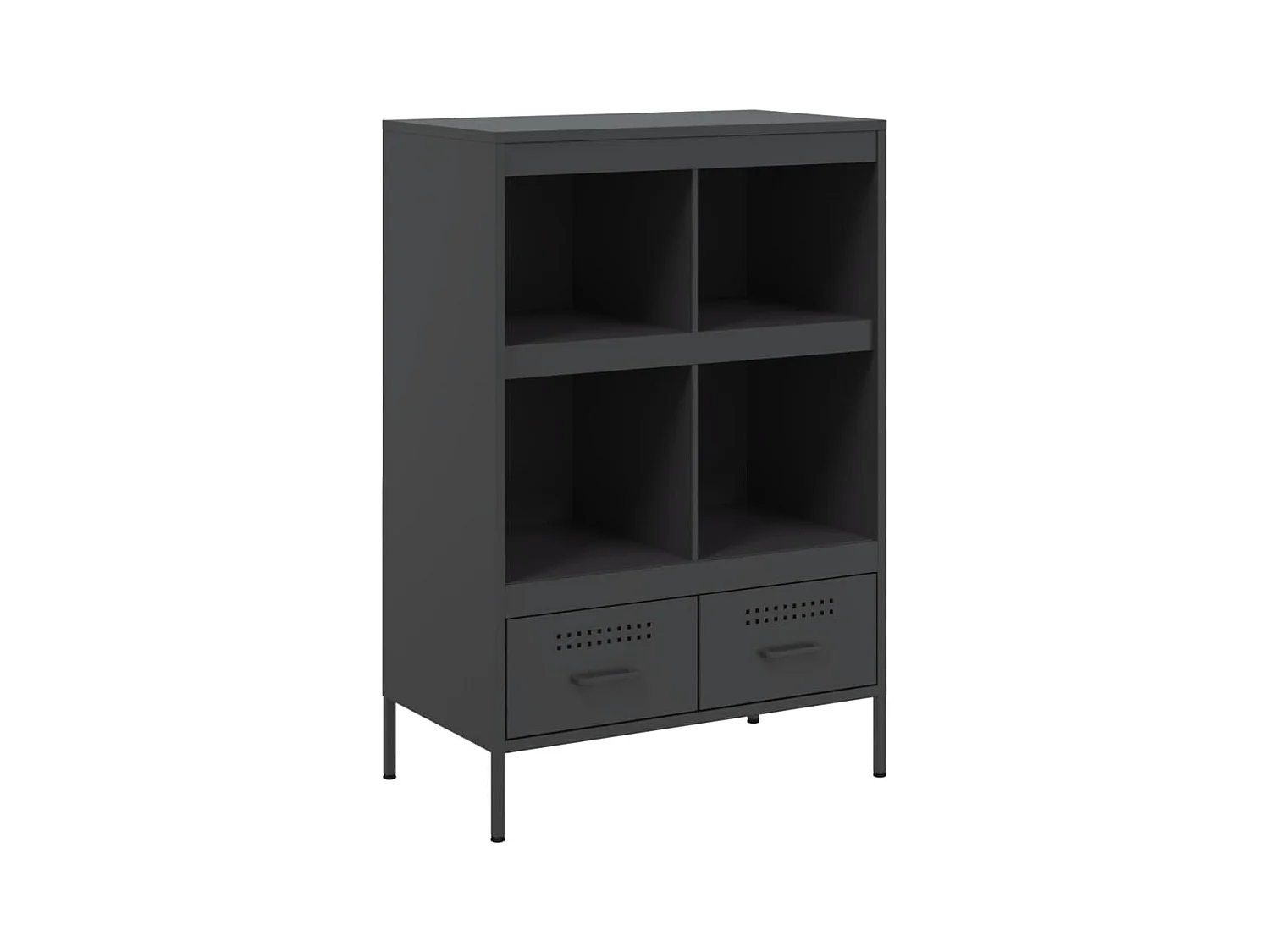 Buffet haut noir 68x39x101,5 cm acier