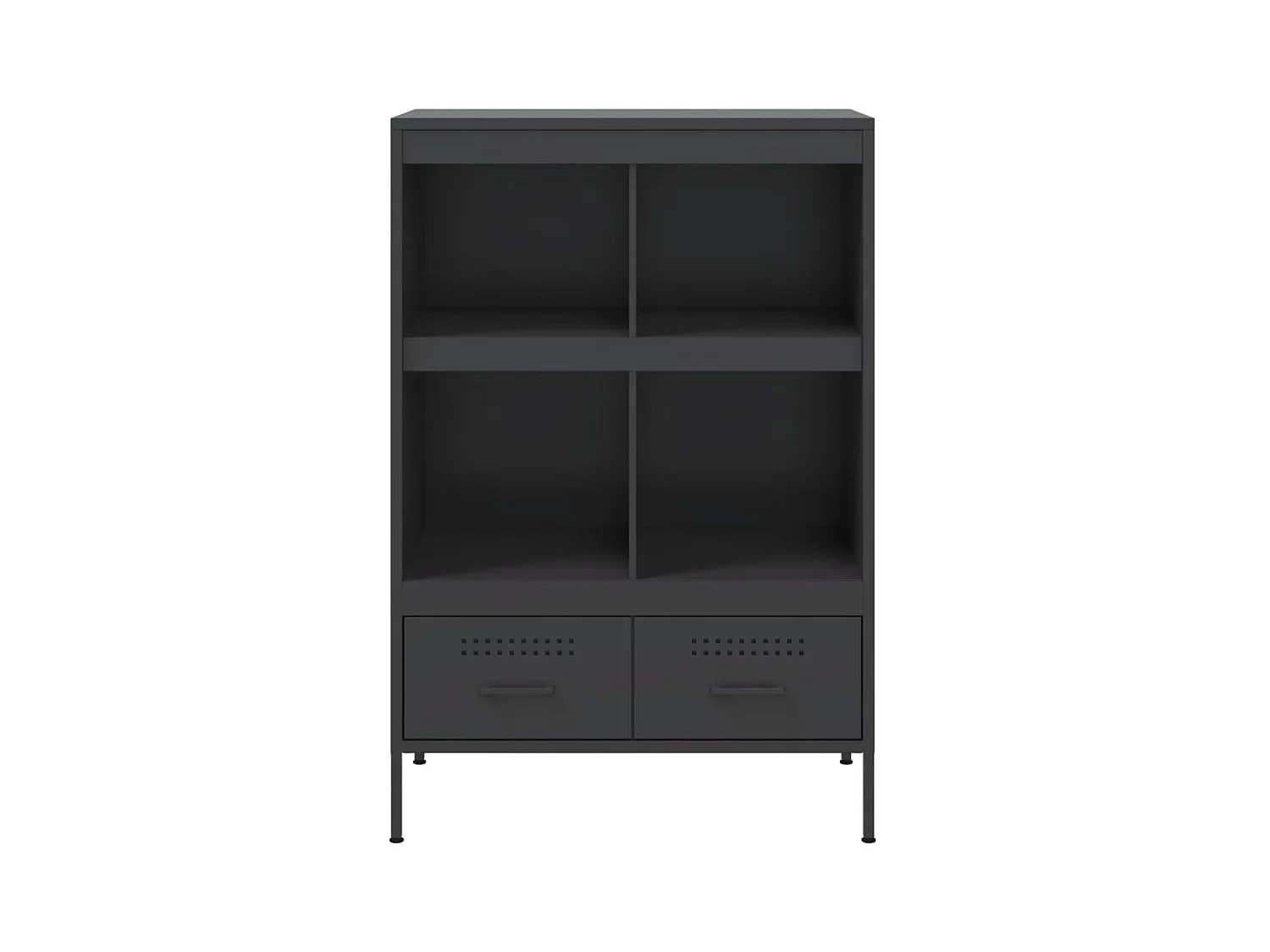 Buffet haut noir 68x39x101,5 cm acier