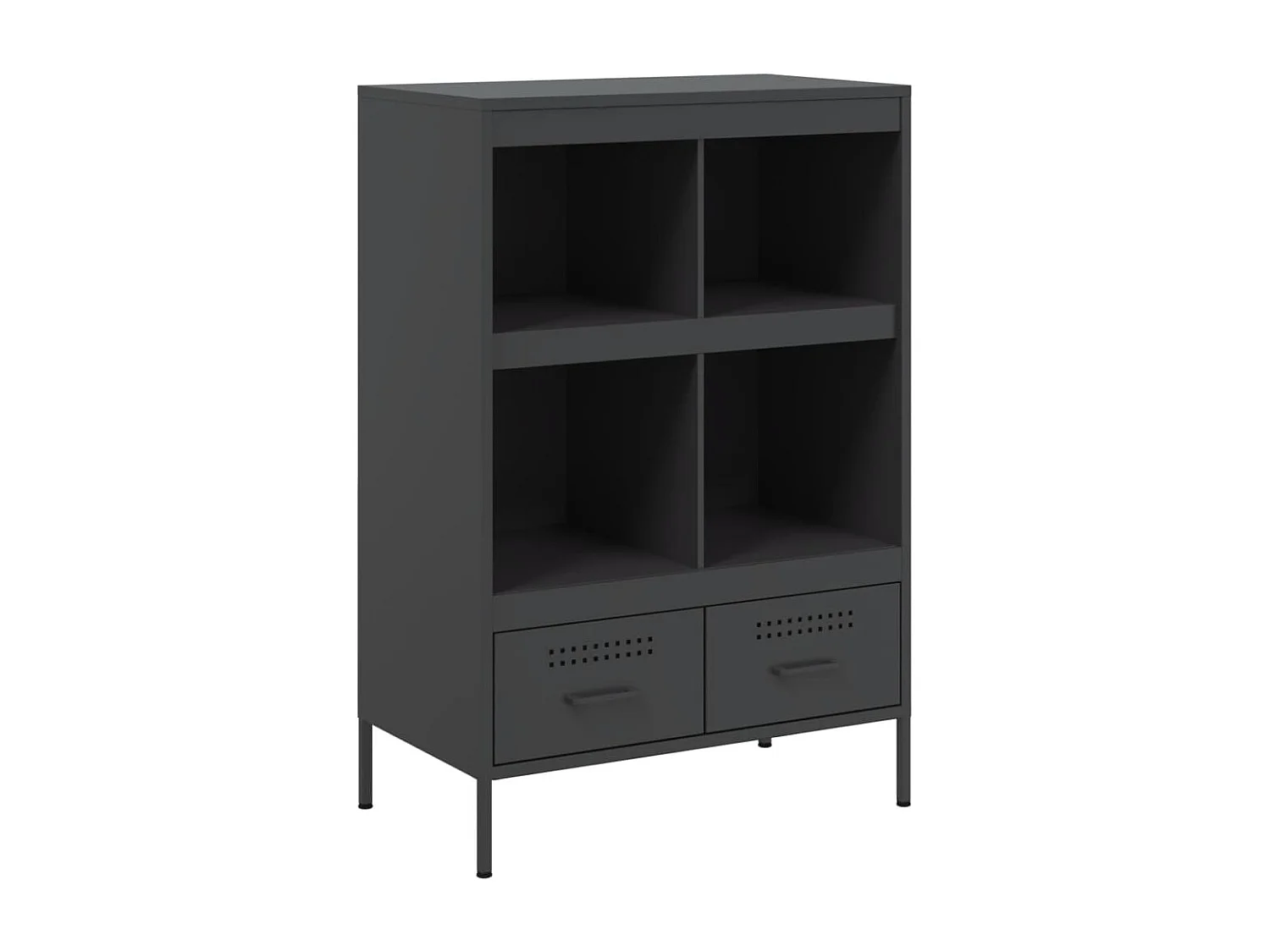 Buffet haut noir 68x39x101,5 cm acier