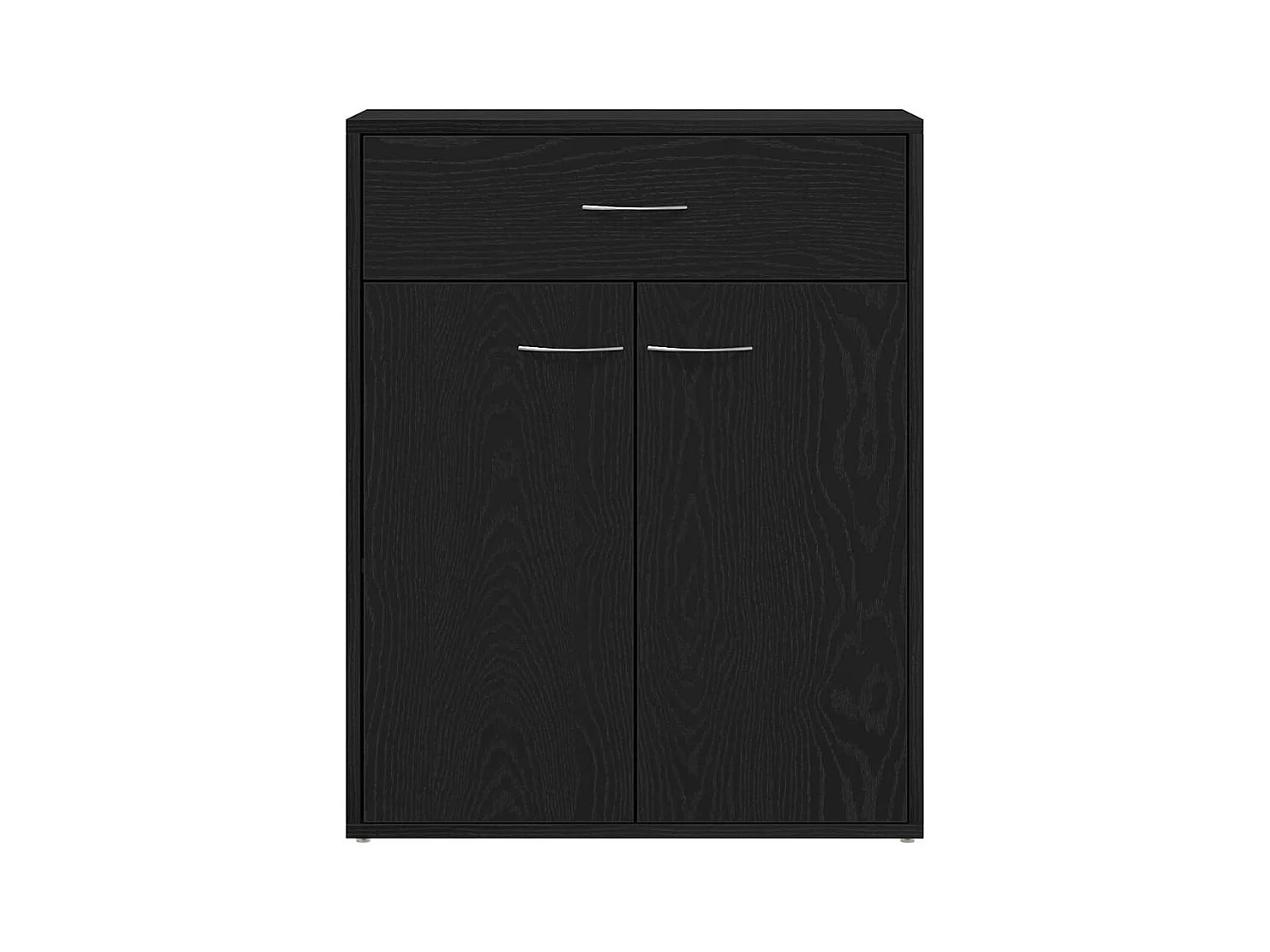 Buffet Noir Chêne 60x30x75 cm en bois d'ingénierie