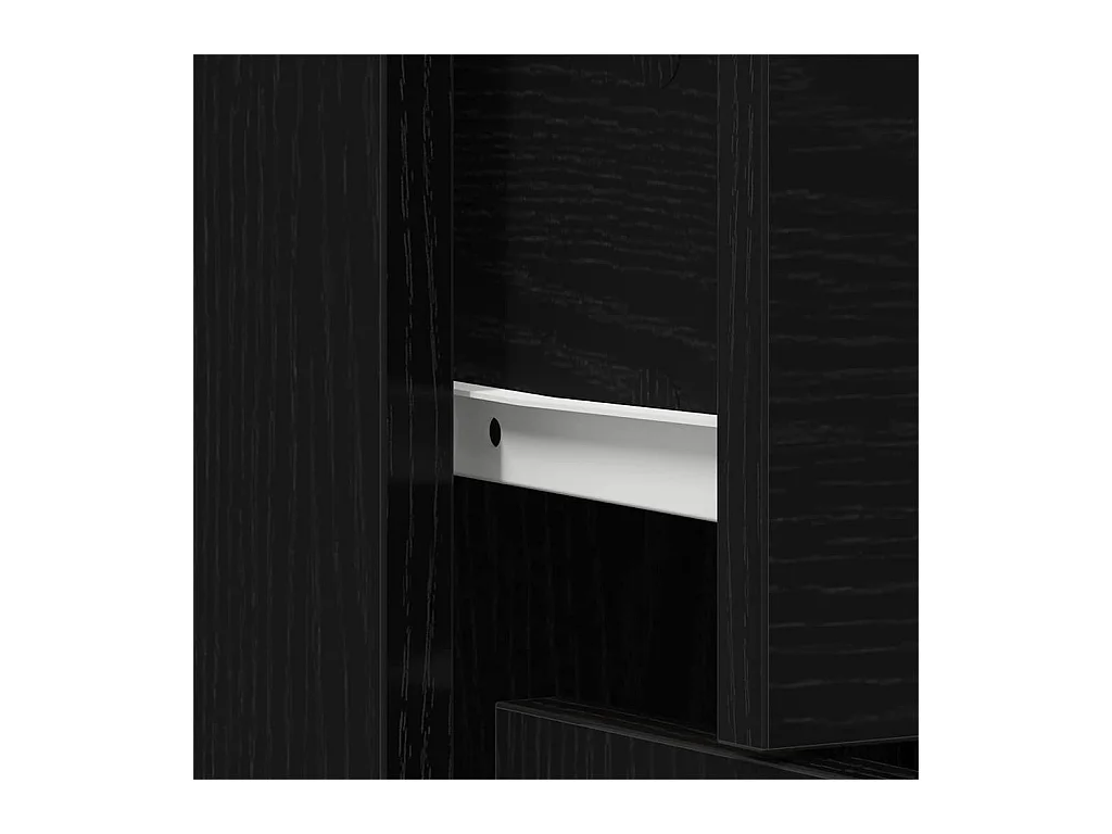 Buffet Noir Chêne 60x30x75 cm en bois d'ingénierie