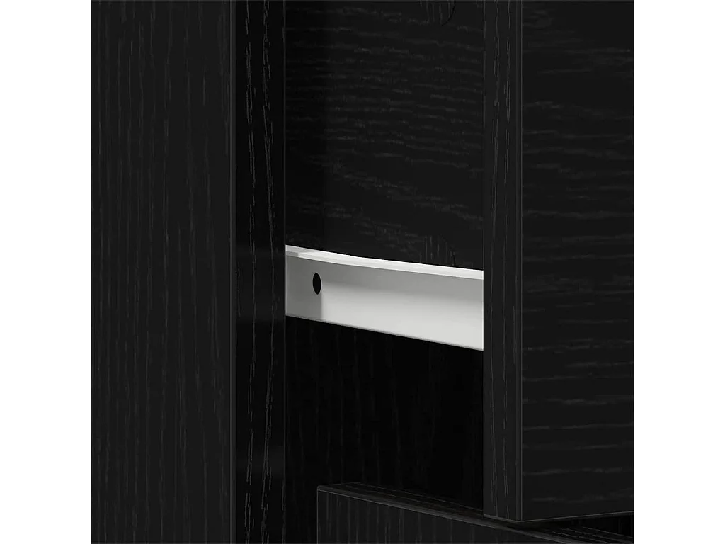 Buffet Noir Chêne 60x30x75 cm en bois d'ingénierie