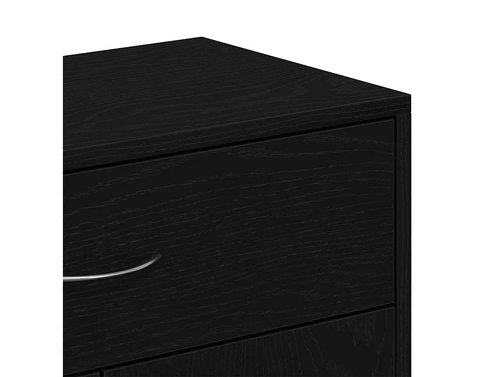 Buffet Noir Chêne 60x30x75 cm en bois d'ingénierie