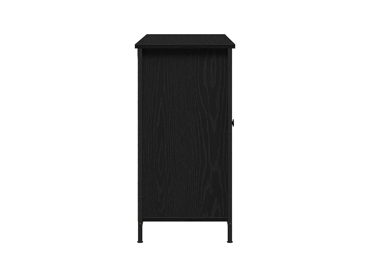 Buffet Chêne Noir 100x35x70 cm Bois d'ingénierie et Acier