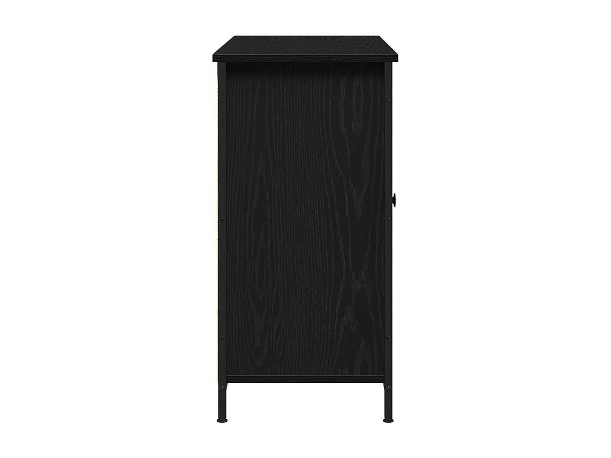 Buffet Chêne Noir 100x35x70 cm Bois d'ingénierie et Acier