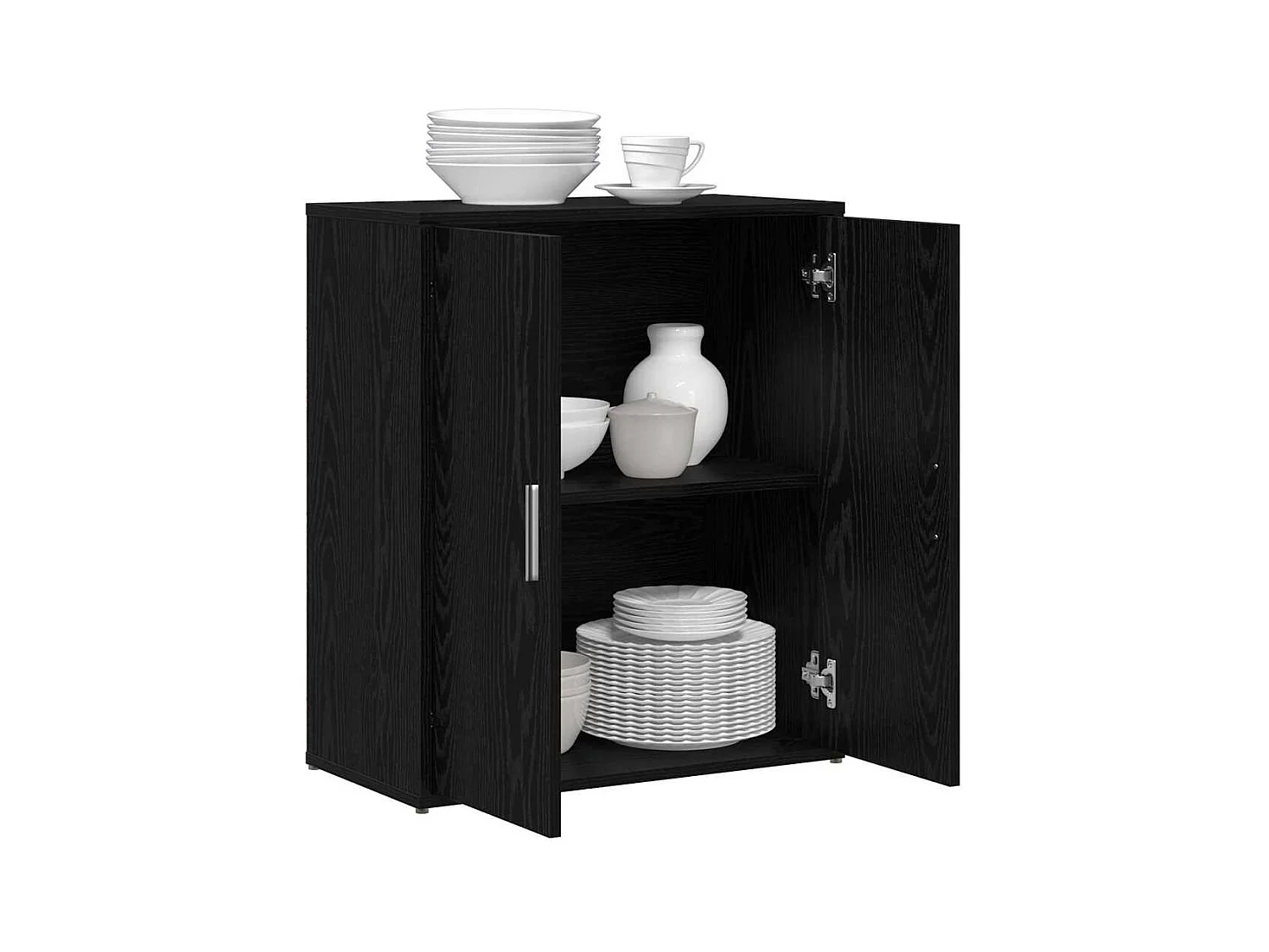 Haut Armoire 2 pcs Chêne noir 60 x 31 x 70 cm Bois d'ingénierie