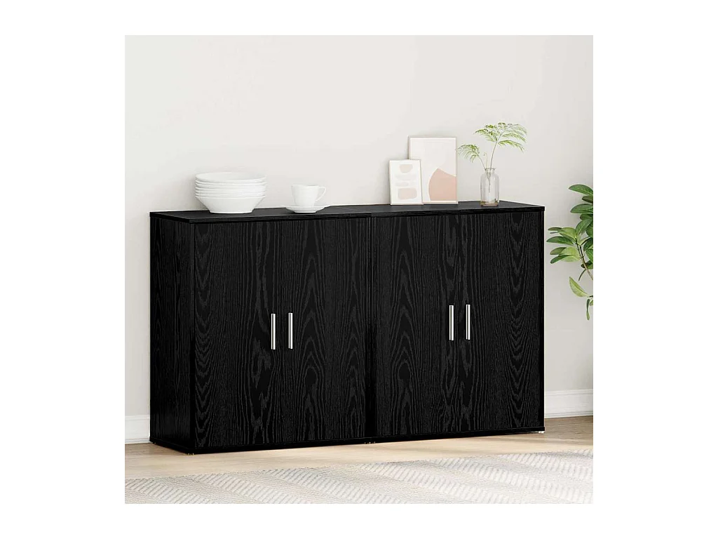 Haut Armoire 2 pcs Chêne noir 60 x 31 x 70 cm Bois d'ingénierie