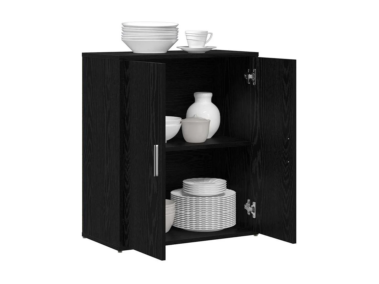 Armario alto 2 piezas Roble Negro 60 x 31 x 70 cm Madera de ingeniería