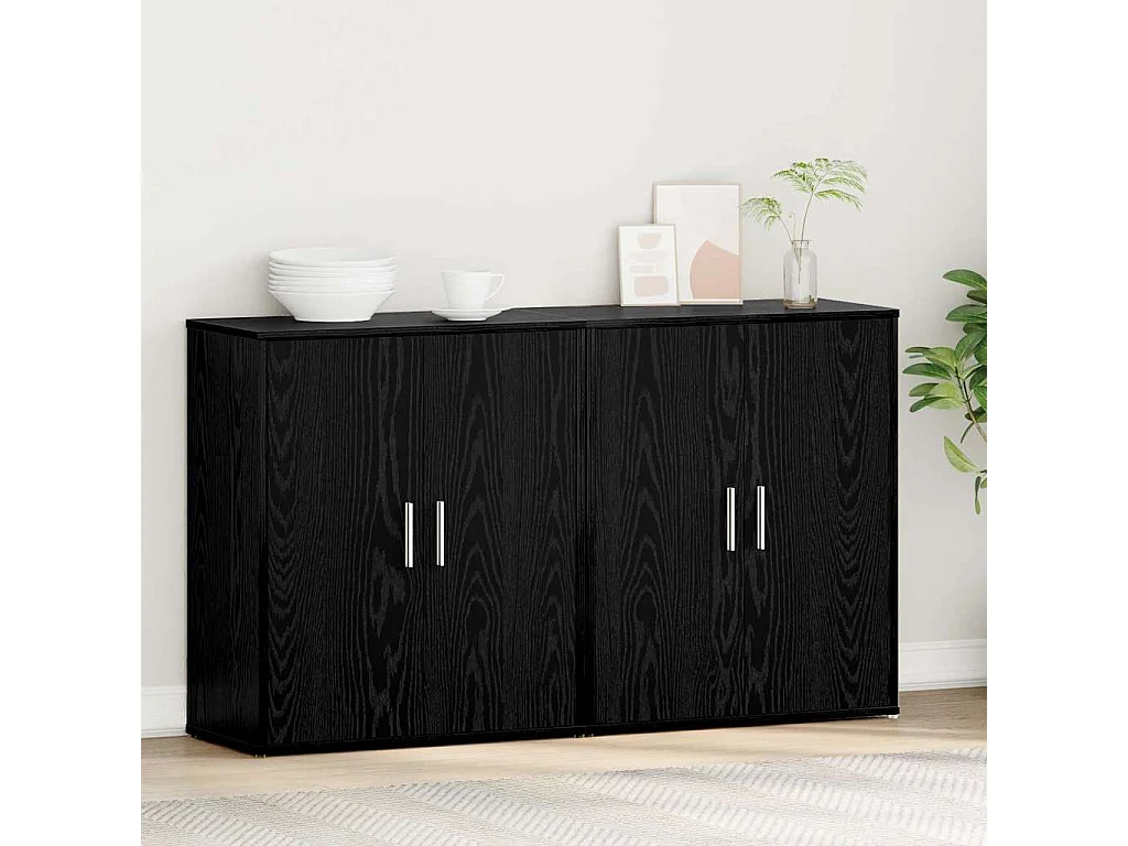 Armario alto 2 piezas Roble Negro 60 x 31 x 70 cm Madera de ingeniería