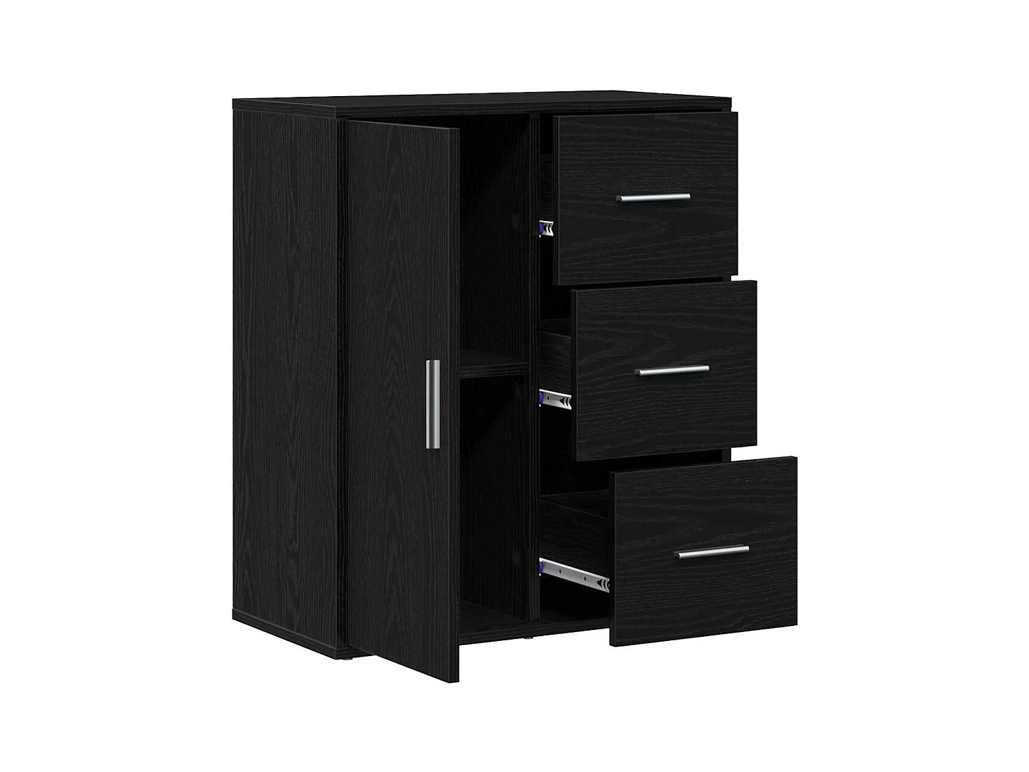Credenza con cassetto Rovere nero 60 x 31 x 70 cm Legno composito